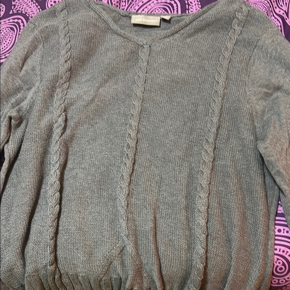 Croft & Barrow Gray Crew Neck Sweater